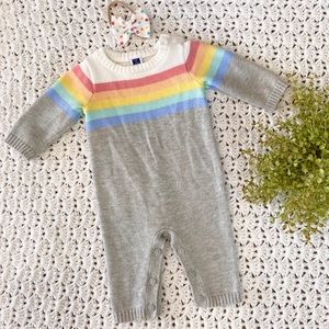 Janie & Jack rainbow sweater one-piece